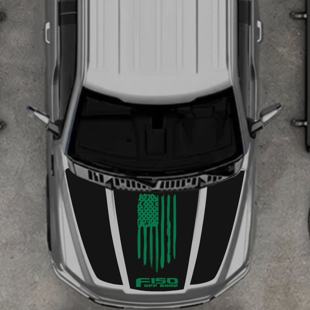 Hood Panel Decal/Sticker - USA Style 11 Graphic Kit - For Ford F-150 2020-2026 - Premium Vinyl