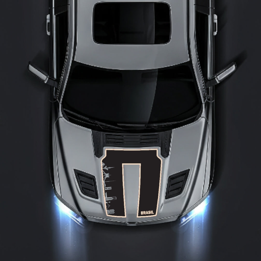 Hood Panel Decal/Sticker - Brazil Skyline - Cut - Border Graphic Kit - For Dodge RAM 1500 2019-2025 - Premium Vinyl