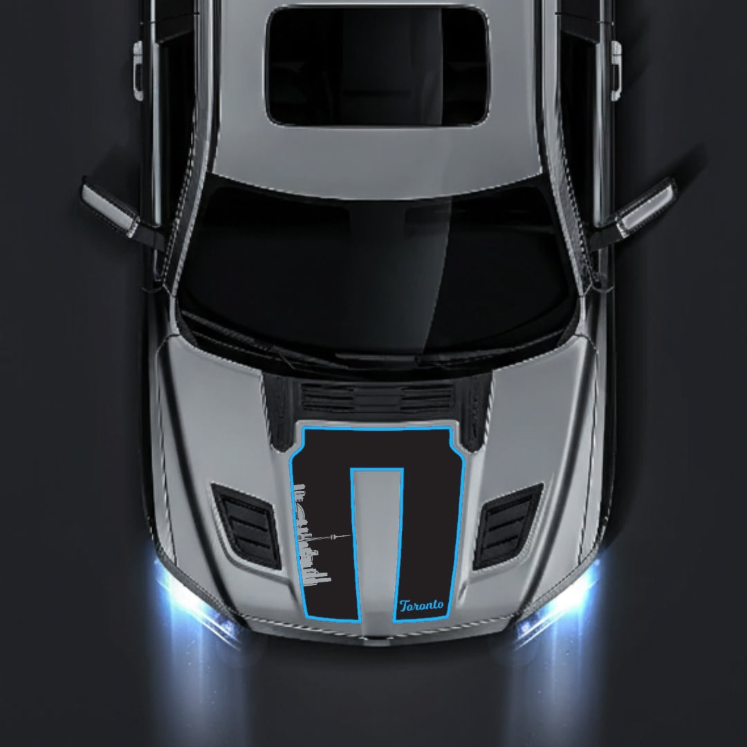 Hood Panel Decal/Sticker - Toronto Skyline - Cut - Border Graphic Kit - For Dodge RAM 1500 2019-2025 - Premium Vinyl