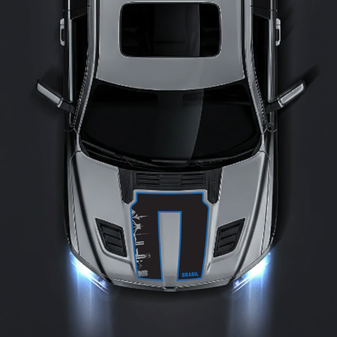 Performance Hood Panel Decal/Sticker - Brazil Skyline - Cut - Border Graphic Kit - For Dodge RAM 1500 2019-2025 - Premium Vinyl