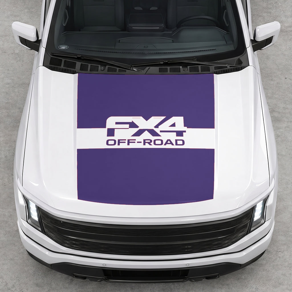 Hood Panel Decal/Sticker - Solid FX4 Graphic Decal Graphic Kit - For Ford F-150 2015-2020 - Premium Vinyl