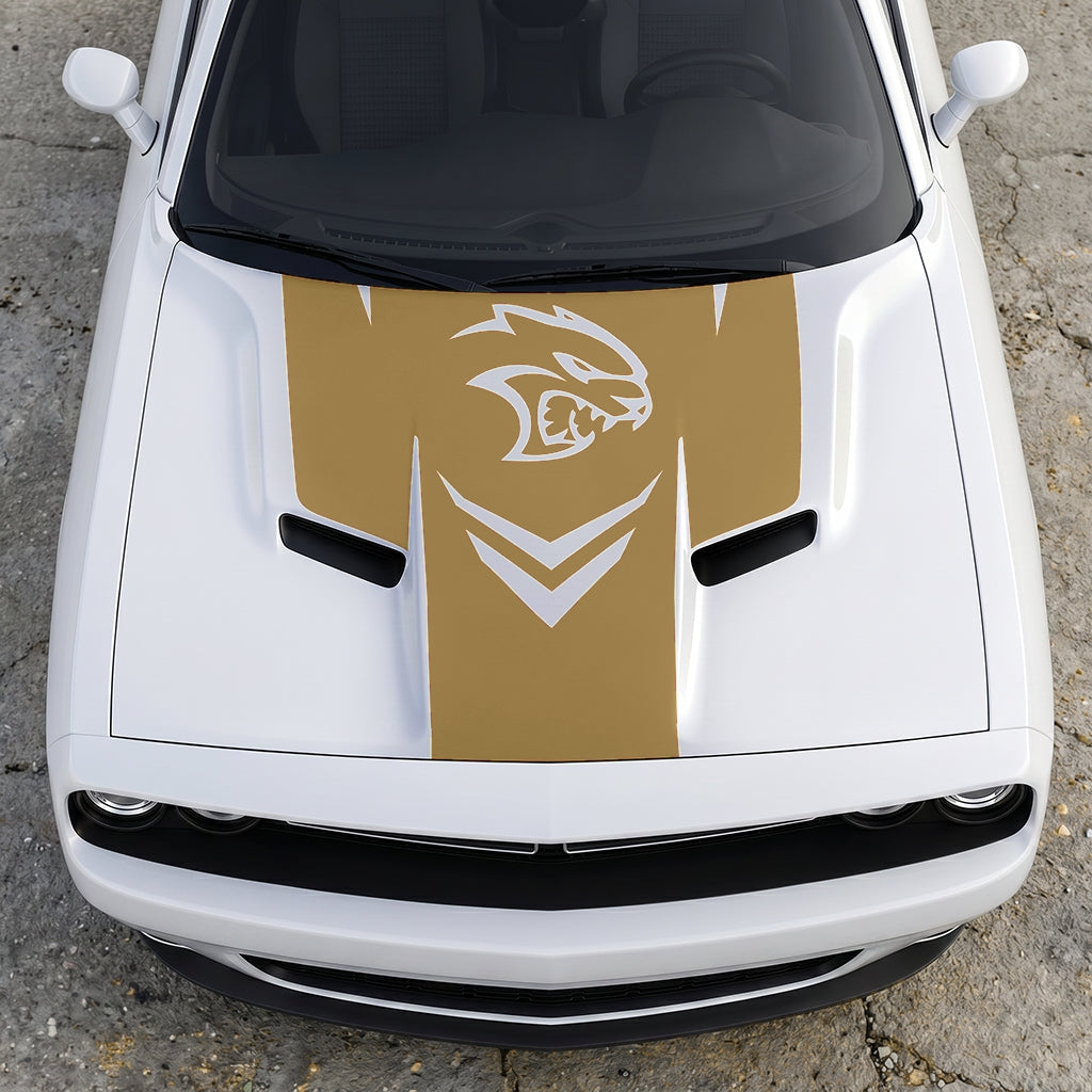 Hood Panel Decal/Sticker - Hellcat Redeye Aggressor - V-Stance Performance Graphic Kit - For Dodge Challenger 2015-2024 - Premium Vinyl