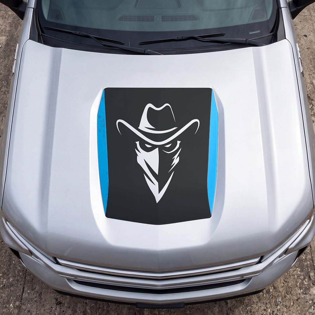 Hood Panel Decal/Sticker - Cowboy Bandit Graphic Decal Graphic Kit - For Chevrolet Silverado 2019-2024 - Premium Vinyl