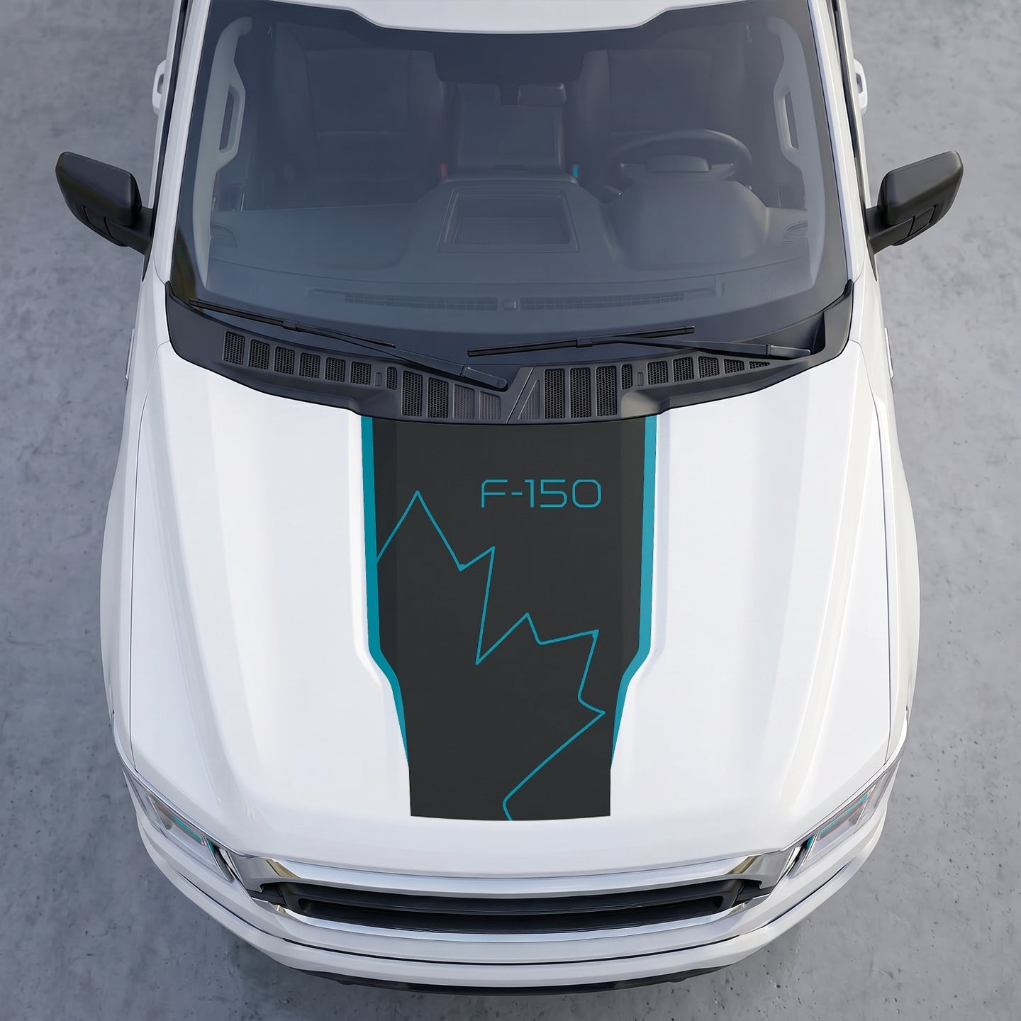 Hood Panel Decal/Sticker - Distressed Maple Leaf Hood Decal – Minimalist Line Canada Flag Graphic Graphic Kit - For Ford F-150 F150 2015-2020 - Premium Vinyl