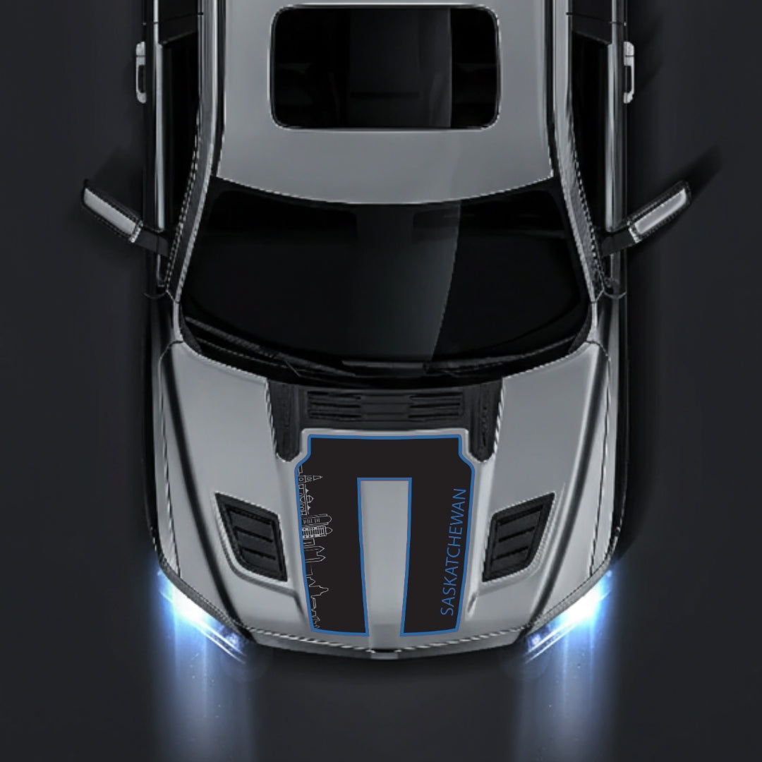 Hood Panel Decal/Sticker - Saskatchewan Skyline - Cut - Border Graphic Kit - For Dodge RAM 1500 2019-2025 - Premium Vinyl