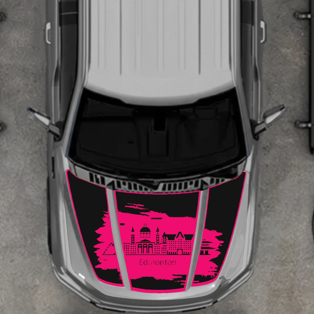 Hood Panel Decal/Sticker - Edmonton - Border Graphic Kit - For Ford F-150 2020-2026 - Premium Vinyl