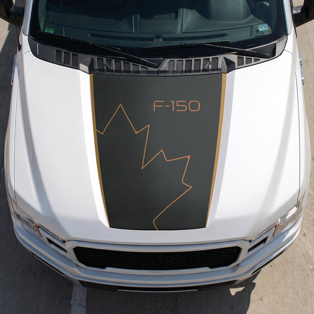 Hood Panel Decal/Sticker - Canada Full Leaf Graphic Decal Graphic Kit - For Ford F-150 2015-2020 - Premium Vinyl