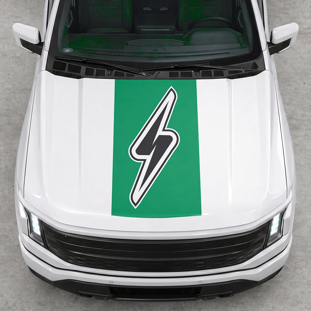 Hood Panel Decal/Sticker - Electric Solid Cut Graphic Decal Graphic Kit - For FORD F-150 2015-2020 - Premium Vinyl