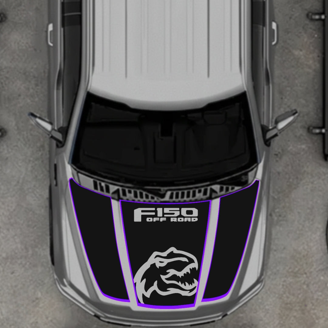 Hood Panel Decal/Sticker - Rex Style 6 Graphic Kit - For Ford F-150 2020-2026 - Premium Vinyl