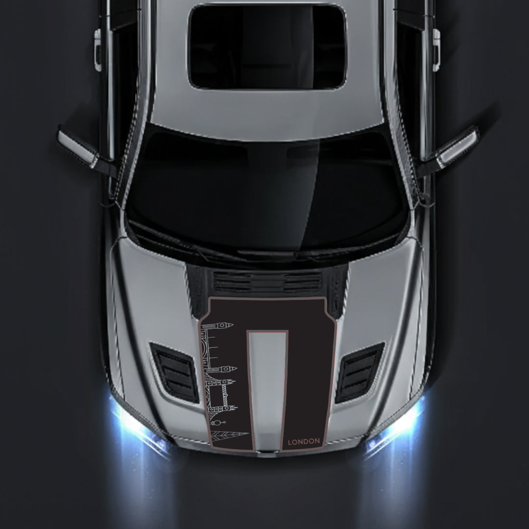 Hood Panel Decal/Sticker - London Skyline - Cut - Border Graphic Kit - For Dodge RAM 1500 2019-2025 - Premium Vinyl