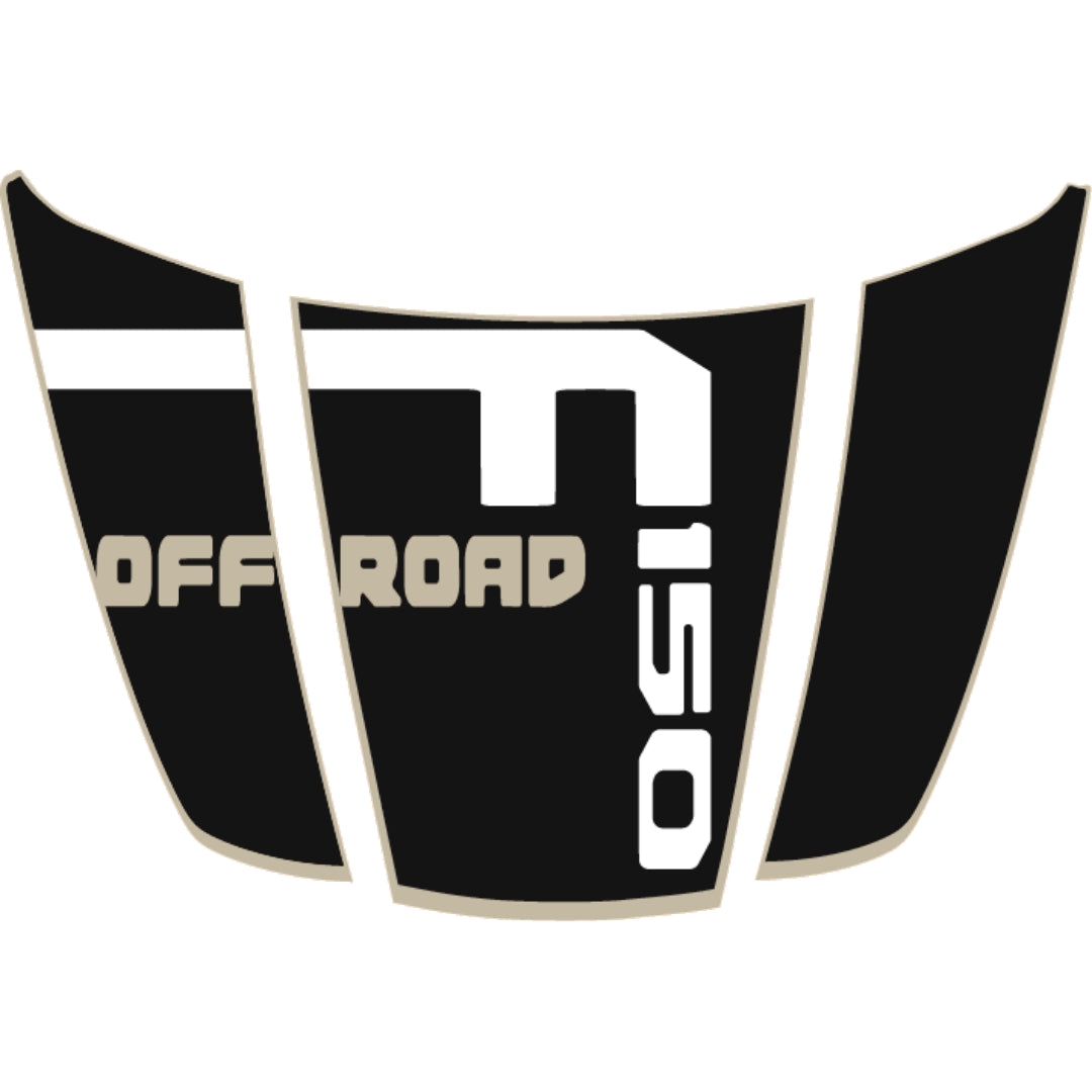Hood Panel Decal/Sticker - Style 6 - Cut - Border Graphic Kit - For Ford F-150 2020-2026 - Premium Vinyl