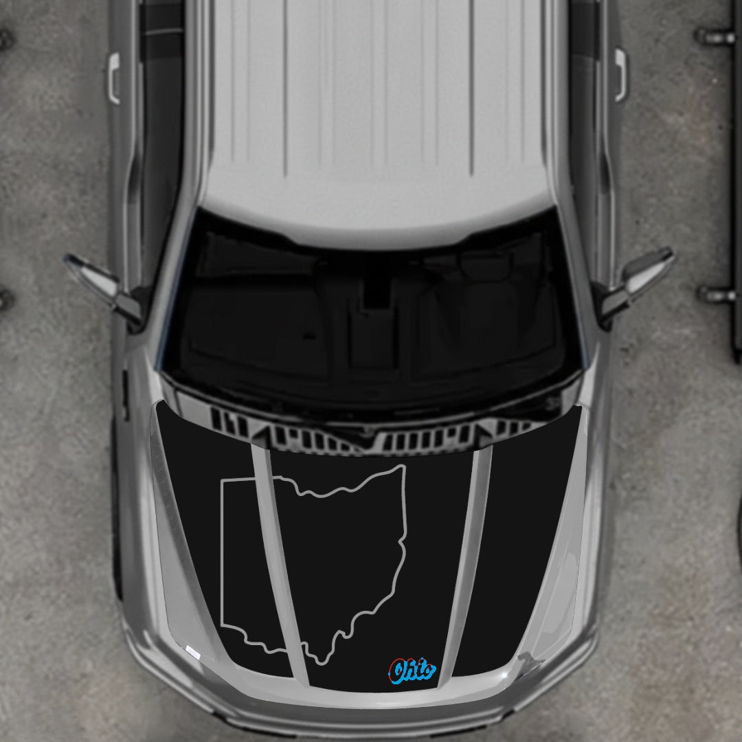 Hood Panel Decal/Sticker - Ohio - Cut Graphic Kit - For Ford F-150 2020-2026 - Premium Vinyl