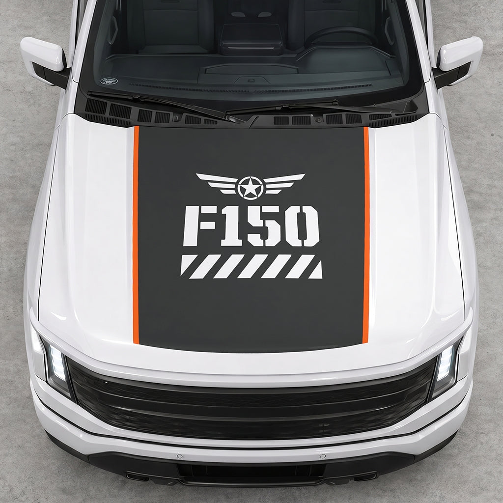Hood Panel Decal/Sticker - Road Star Graphic Decal Graphic Kit - For Ford F-150 2015-2020 - Premium Vinyl