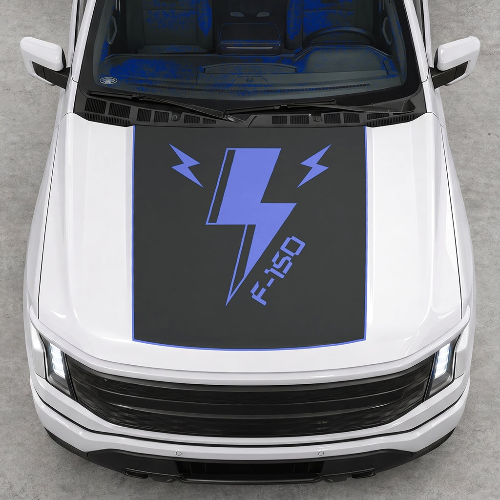 Hood Panel Decal/Sticker - Triple Electric Graphic Decal Graphic Kit - For FORD F-150 2015-2020 - Premium Vinyl