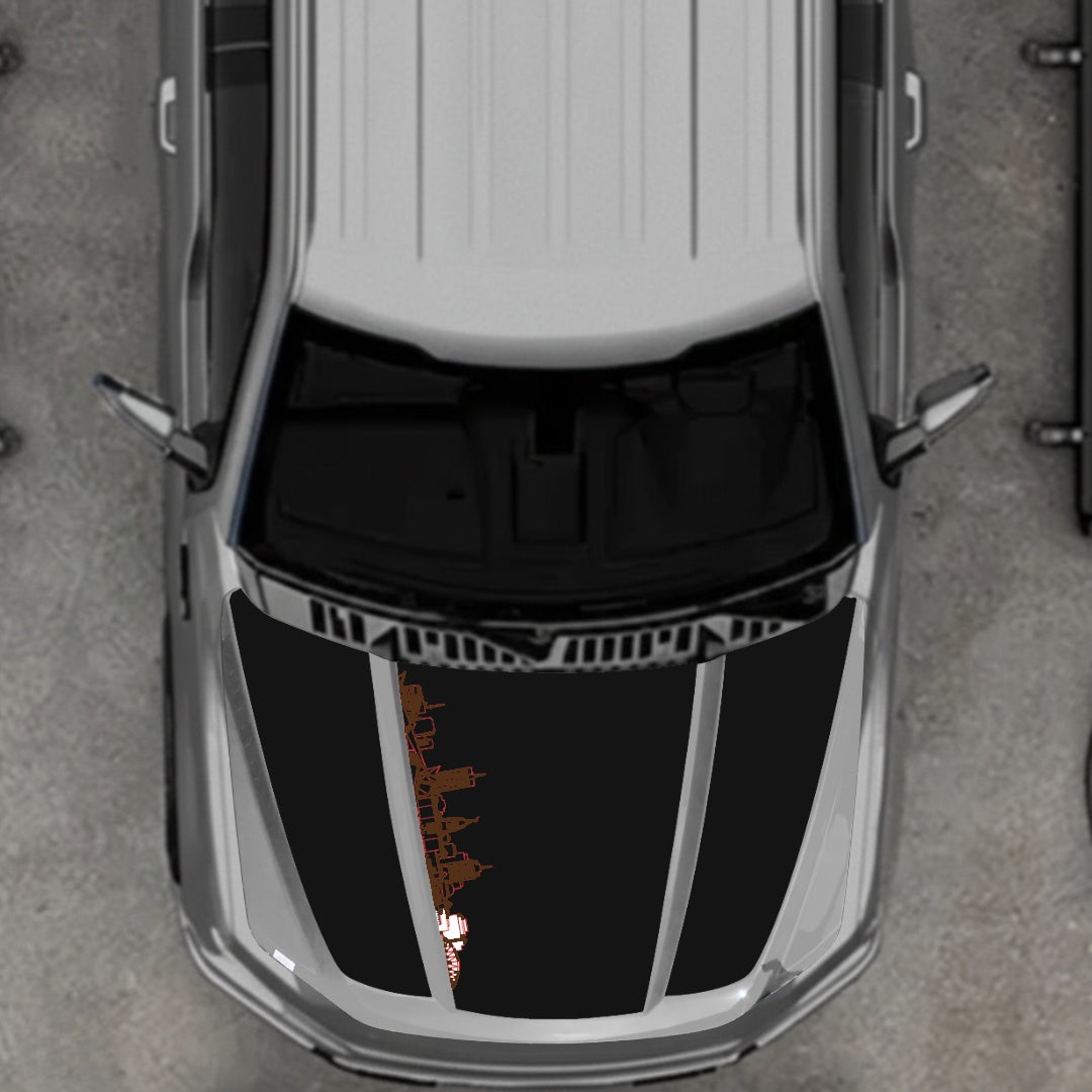 Hood Panel Decal/Sticker - Winnipeg Skyline Graphic Kit - For Ford F-150 2020-2026 - Premium Vinyl