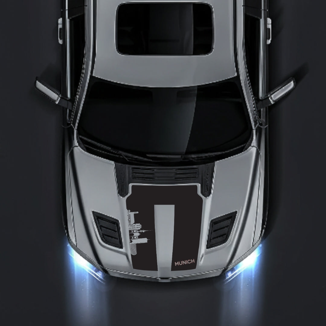 Hood Panel Decal/Sticker - Munich Skyline - Cut Graphic Kit - For Dodge RAM 1500 2019-2025 - Premium Vinyl