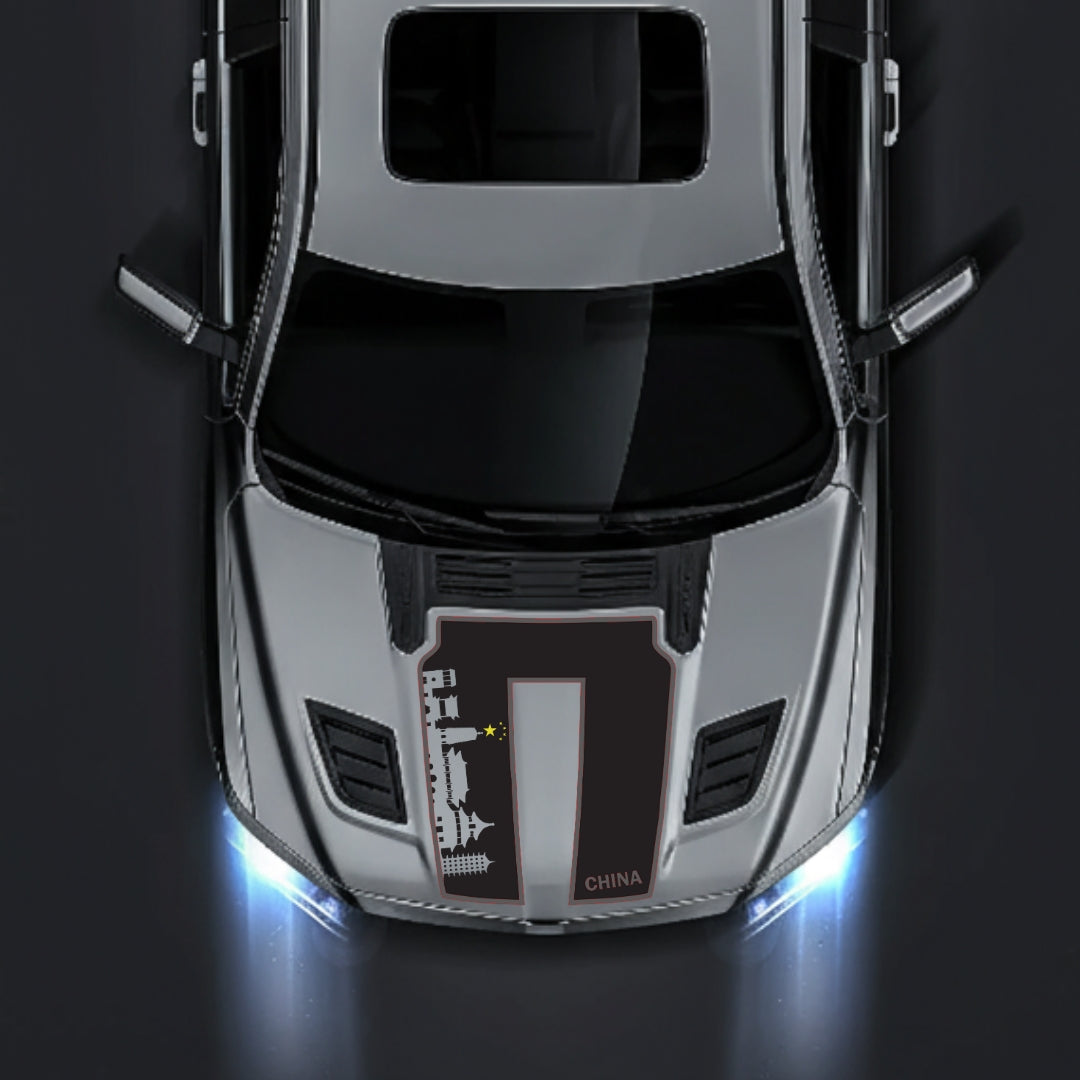 Hood Panel Decal/Sticker - China Skyline - Cut - Border Graphic Kit - For Dodge RAM 1500 2019-2025 - Premium Vinyl