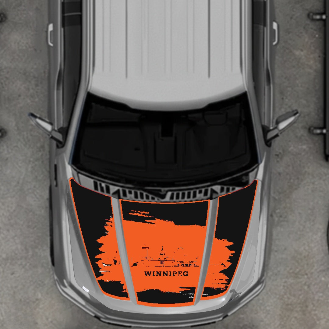 Hood Panel Decal/Sticker - Winnipeg - Border Graphic Kit - For Ford F-150 2020-2026 - Premium Vinyl