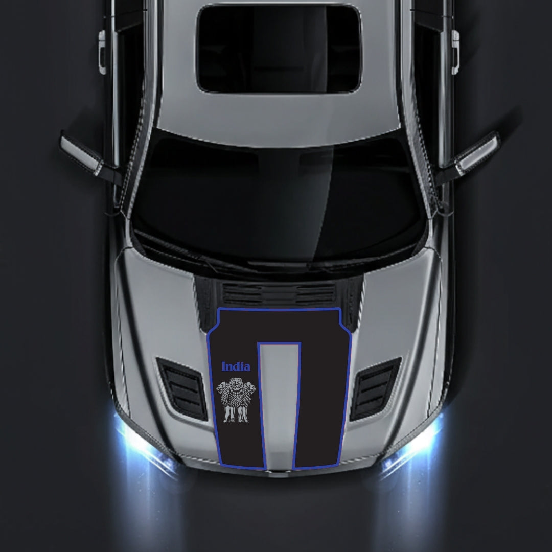 Hood Panel Decal/Sticker - India - Cut - Border Graphic Kit - For Dodge RAM 1500 2019-2025 - Premium Vinyl