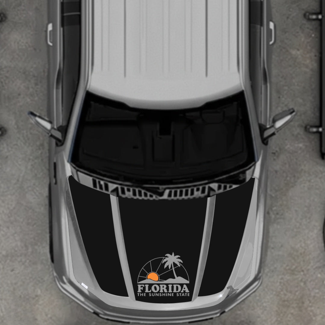 Hood Panel Decal/Sticker - Florida - Cut Graphic Kit - For Ford F-150 2020-2026 - Premium Vinyl