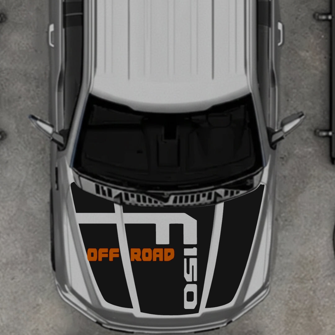Hood Panel Decal/Sticker - Style 7 - Cut Graphic Kit - For Ford F-150 2020-2026 - Premium Vinyl