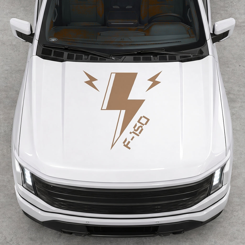 Hood Panel Decal/Sticker - Cut Triple Electric Graphic Decal Graphic Kit - For FORD F-150 2015-2020 - Premium Vinyl