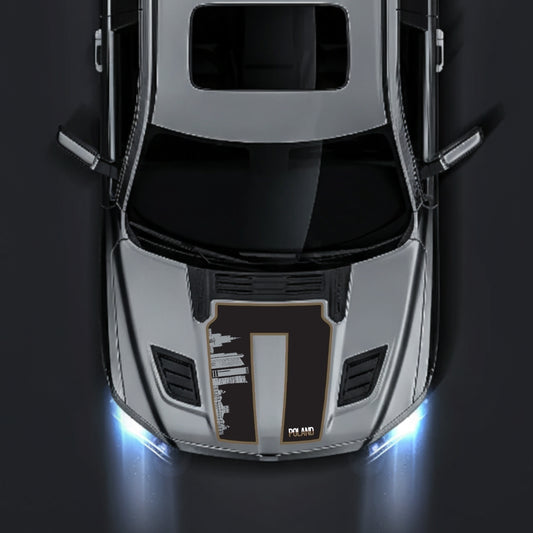 Performance Hood Panel Decal/Sticker - Poland Skyline - Cut - Border Graphic Kit - For Dodge RAM 1500 2019-2025 - Premium Vinyl