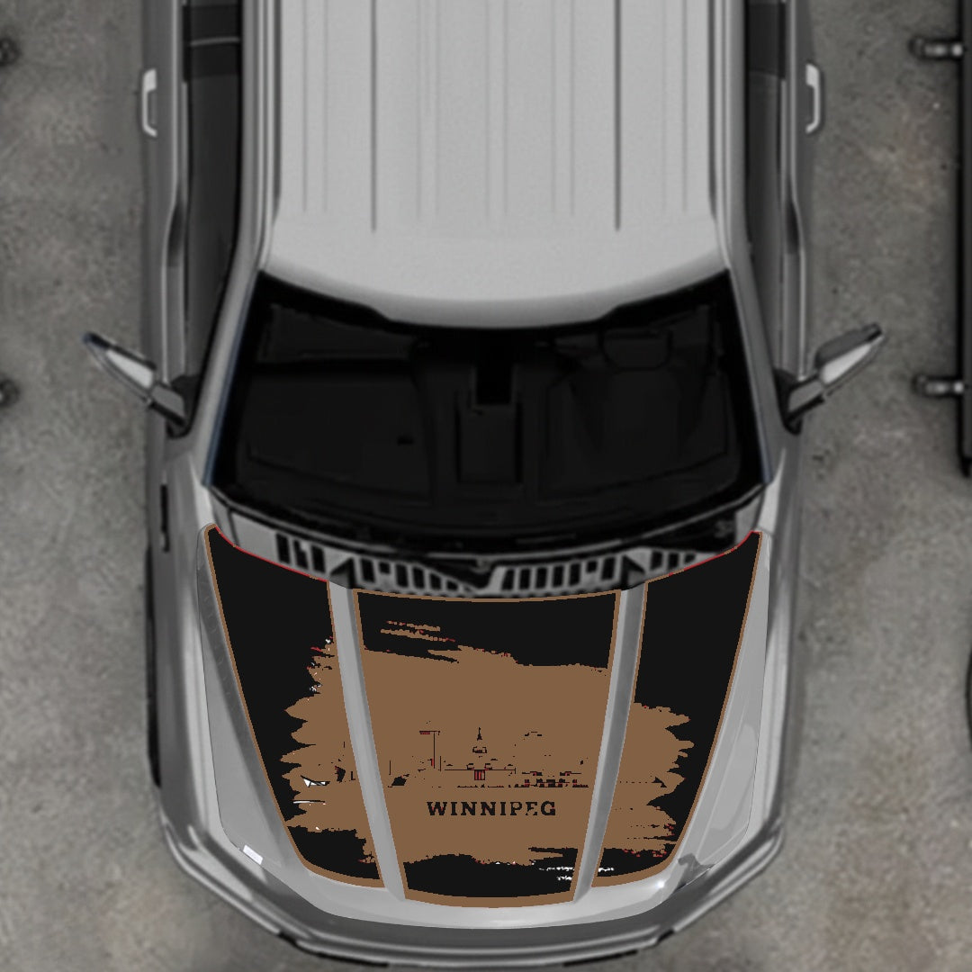 Hood Panel Decal/Sticker - Winnipeg - Border Graphic Kit - For Ford F-150 2020-2026 - Premium Vinyl