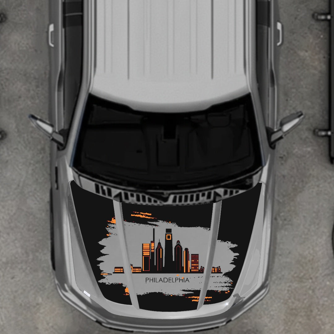 Hood Panel Decal/Sticker - Philadelphia - Cut Graphic Kit - For Ford F-150 2020-2026 - Premium Vinyl