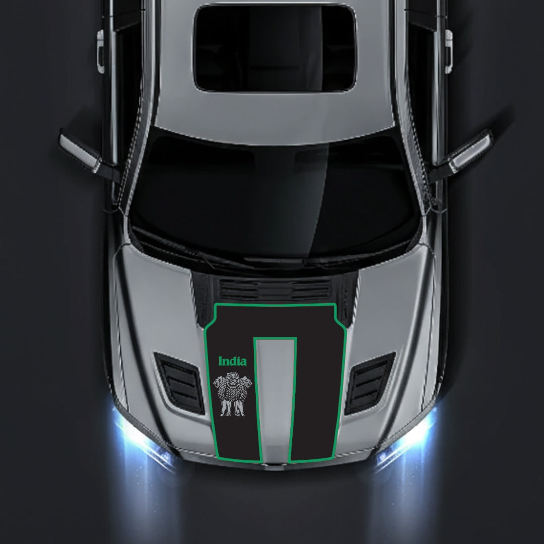 Hood Panel Decal/Sticker - India - Cut - Border Graphic Kit - For Dodge RAM 1500 2019-2025 - Premium Vinyl