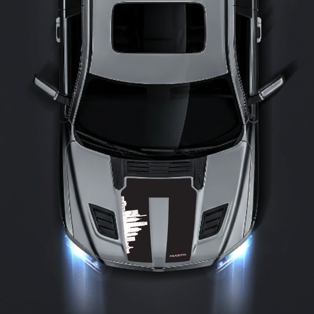 Hood Panel Decal/Sticker - Philadelphia Skyline Graphic Kit - For Dodge RAM 1500 2019-2025 - Premium Vinyl