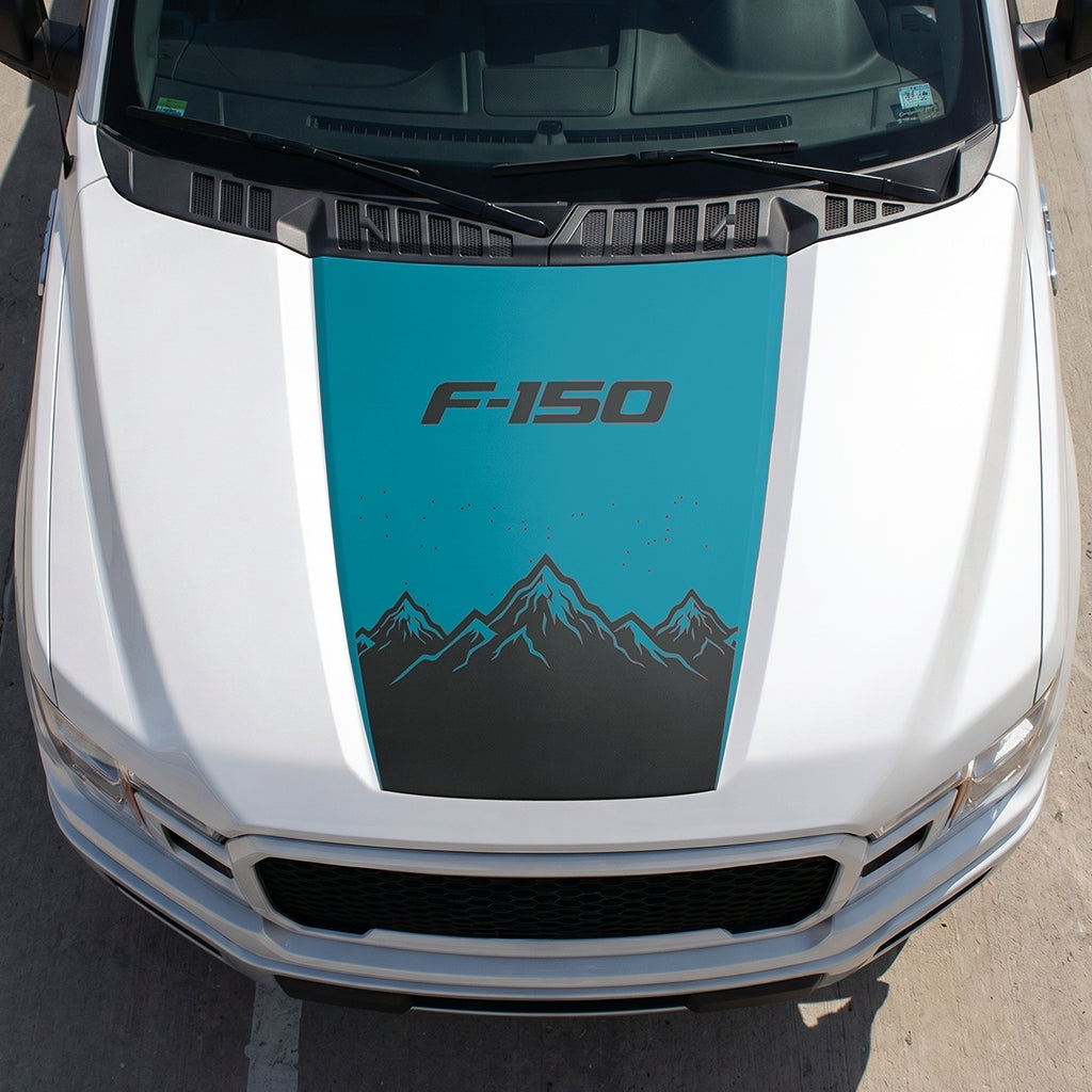 Hood Panel Decal/Sticker - Deep Mountain Graphic Decal Graphic Kit - For Ford F-150 2015-2020 - Premium Vinyl