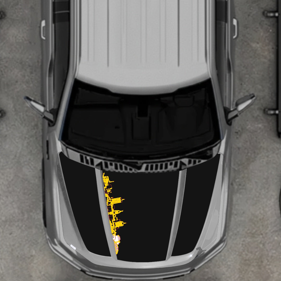 Hood Panel Decal/Sticker - Winnipeg Skyline Graphic Kit - For Ford F-150 2020-2026 - Premium Vinyl