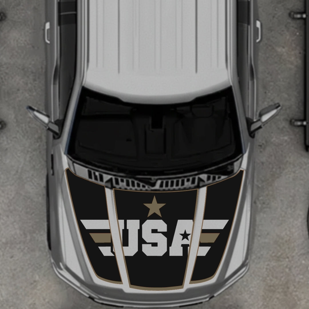 Hood Panel Decal/Sticker - USA Style 6 Graphic Kit - For Ford F-150 2020-2026 - Premium Vinyl