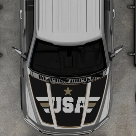 Hood Panel Decal/Sticker - USA Style 6 Graphic Kit - For Ford F-150 2020-2026 - Premium Vinyl