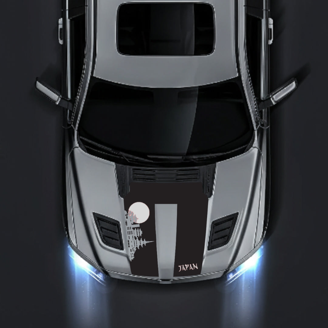 Hood Panel Decal/Sticker - Japan Skyline - Cut Graphic Kit - For Dodge RAM 1500 2019-2025 - Premium Vinyl