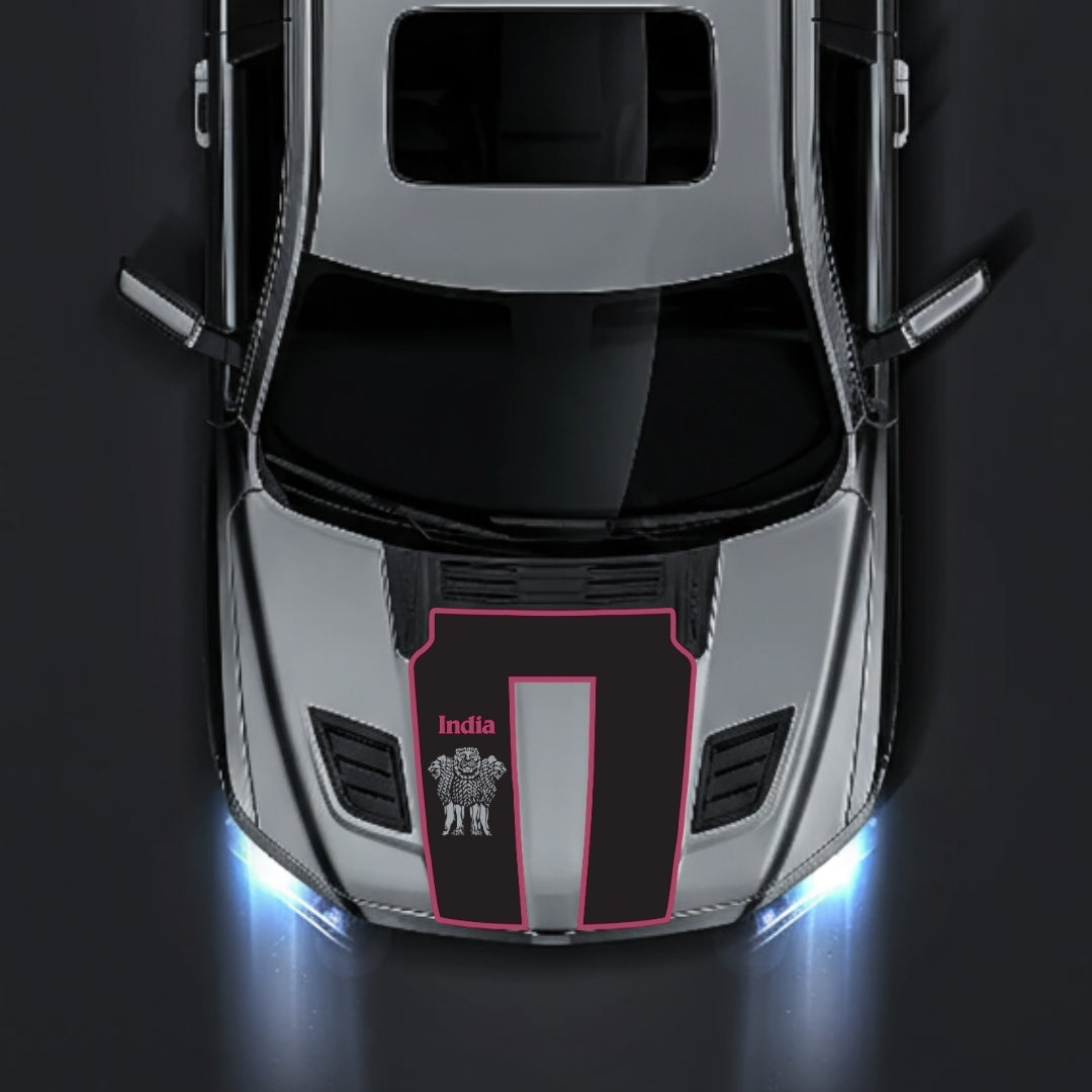 Performance Hood Panel Decal/Sticker - India - Cut - Border Graphic Kit - For Dodge RAM 1500 2019-2025 - Premium Vinyl