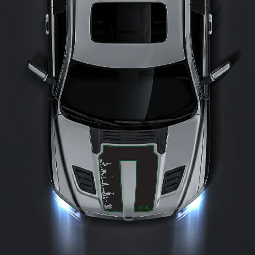 Hood Panel Decal/Sticker - Brazil Skyline - Cut - Border Graphic Kit - For Dodge RAM 1500 2019-2025 - Premium Vinyl