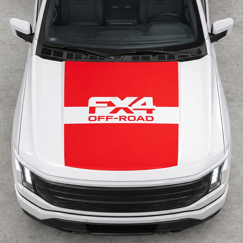 Hood Panel Decal/Sticker - Solid FX4 Graphic Decal Graphic Kit - For Ford F-150 2015-2020 - Premium Vinyl