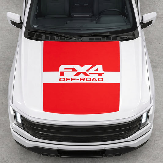 Hood Panel Decal/Sticker - Solid FX4 Graphic Decal Graphic Kit - For Ford F-150 2015-2020 - Premium Vinyl