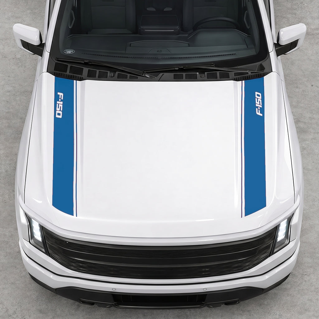 Hood Panel Decal/Sticker - Double Side Solid F150 Graphic Decal Graphic Kit - For Ford F-150 2015-2020 - Premium Vinyl