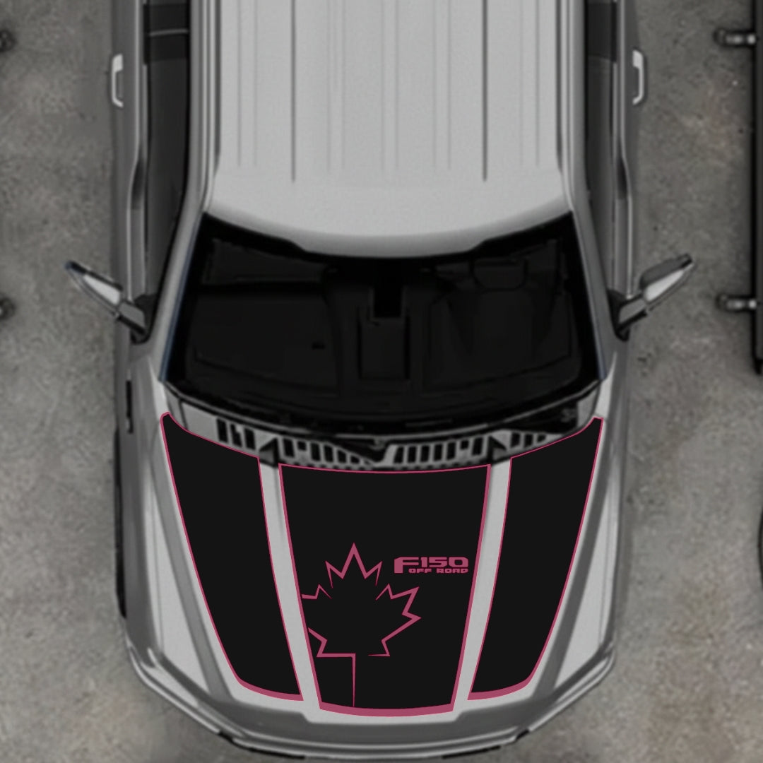 Hood Panel Decal/Sticker - Canada Style 7 Graphic Kit - For Ford F-150 2020-2026 - Premium Vinyl