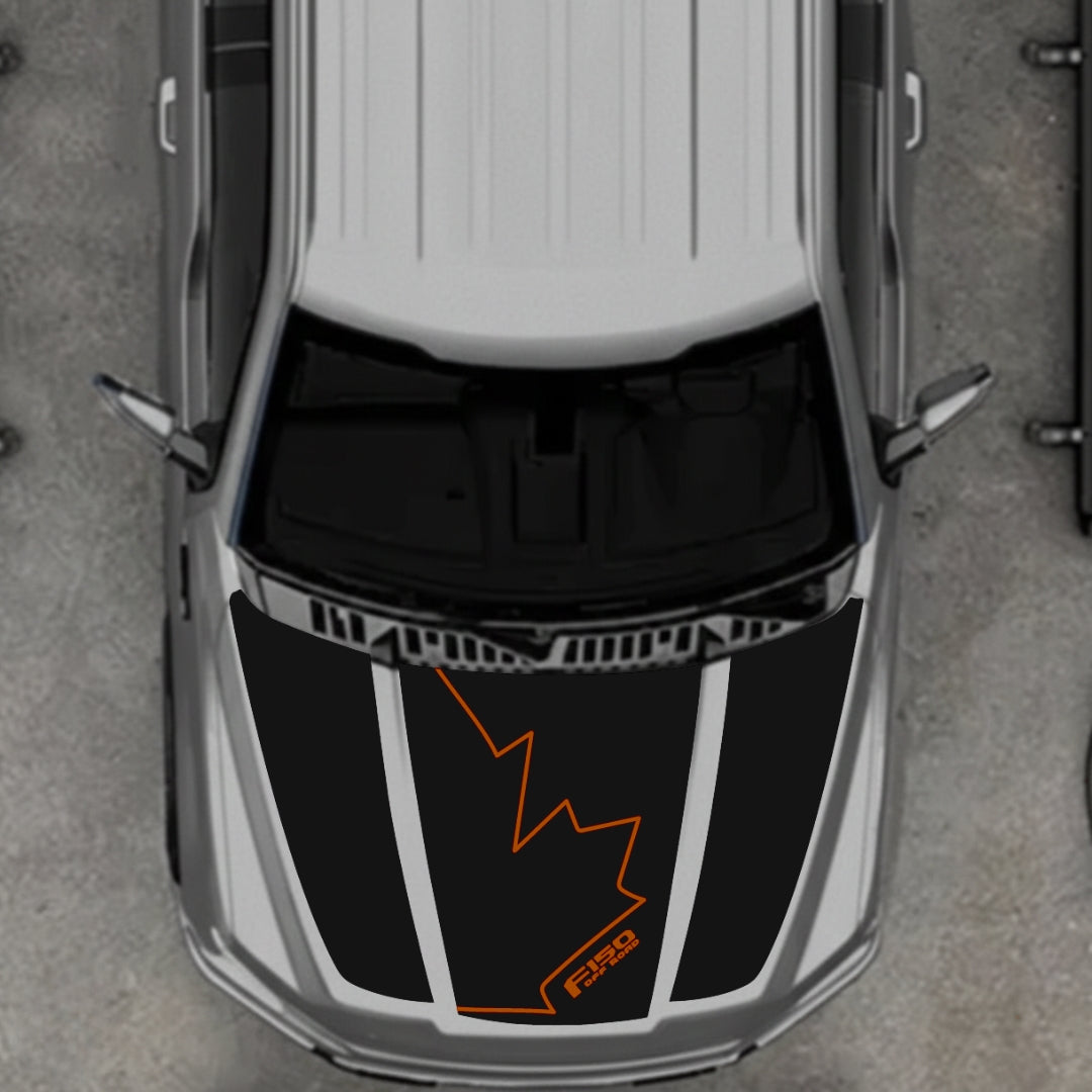 Hood Panel Decal/Sticker - Canada Style 20 Graphic Kit - For Ford F-150 2020-2026 - Premium Vinyl