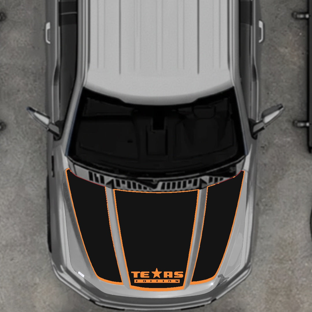 Hood Panel Decal/Sticker - Texas - Border Graphic Kit - For Ford F-150 2020-2026 - Premium Vinyl