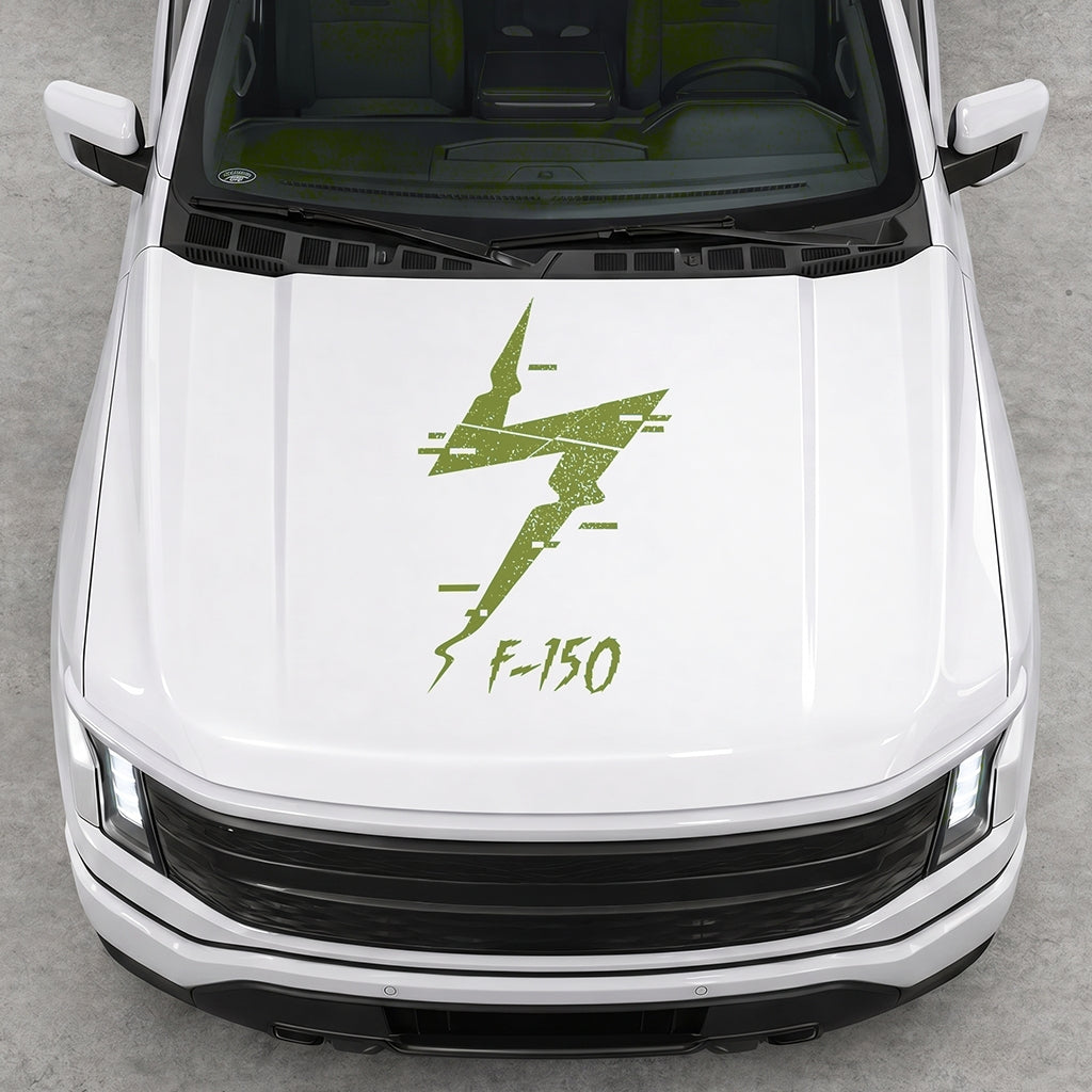 Hood Panel Decal/Sticker - Cut Electric F150 Graphic Decal Graphic Kit - For FORD F-150 2015-2020 - Premium Vinyl