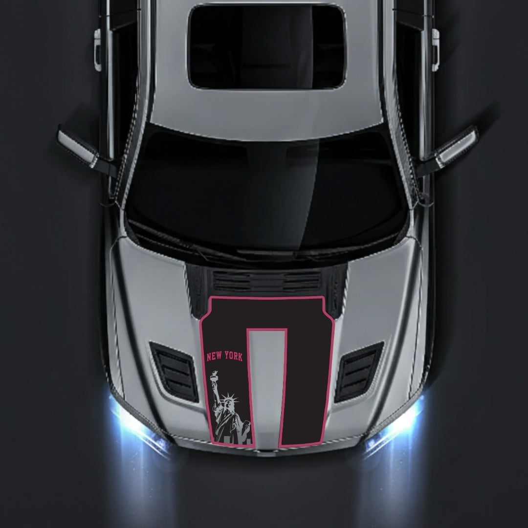 Performance Hood Panel Decal/Sticker - New York - Cut - Border Graphic Kit - For Dodge RAM 1500 2019-2025 - Premium Vinyl