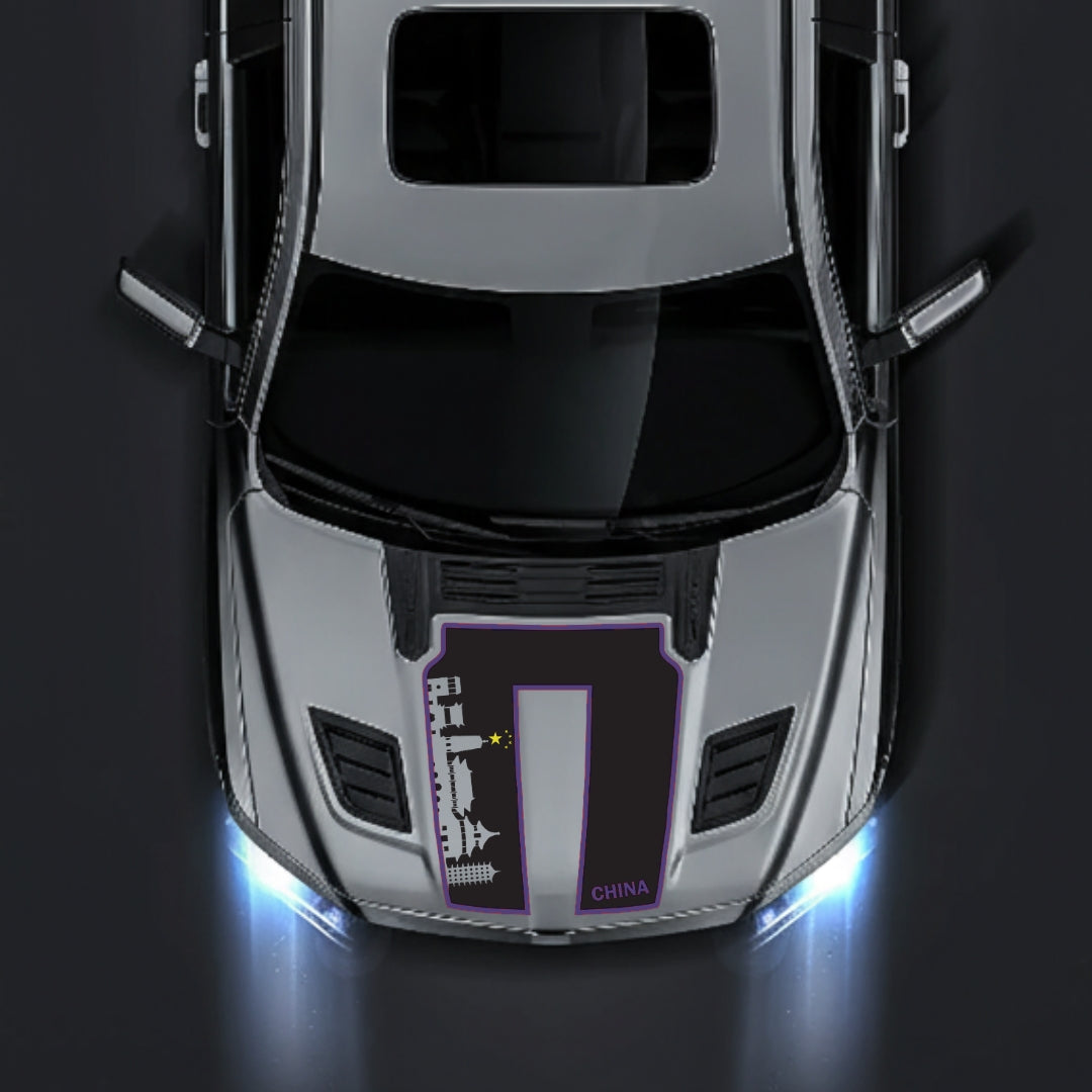 Hood Panel Decal/Sticker - China Skyline - Cut - Border Graphic Kit - For Dodge RAM 1500 2019-2025 - Premium Vinyl