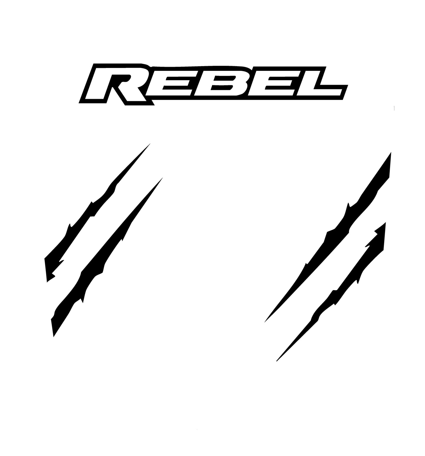Hood Panel Decal/Sticker - Dodge RAM Rebel Claw Scratch U-Shape Stripe - Cut Graphic Kit - For Dodge Ram 2019-2025 - Premium Vinyl