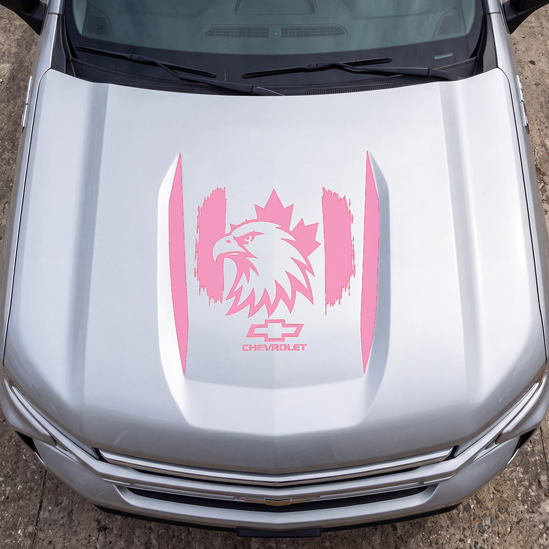Hood Panel Decal/Sticker - Canadaian Eagle Graphic Decal Graphic Kit - For Chevrolet Silverado 2019-2024 - Premium Vinyl