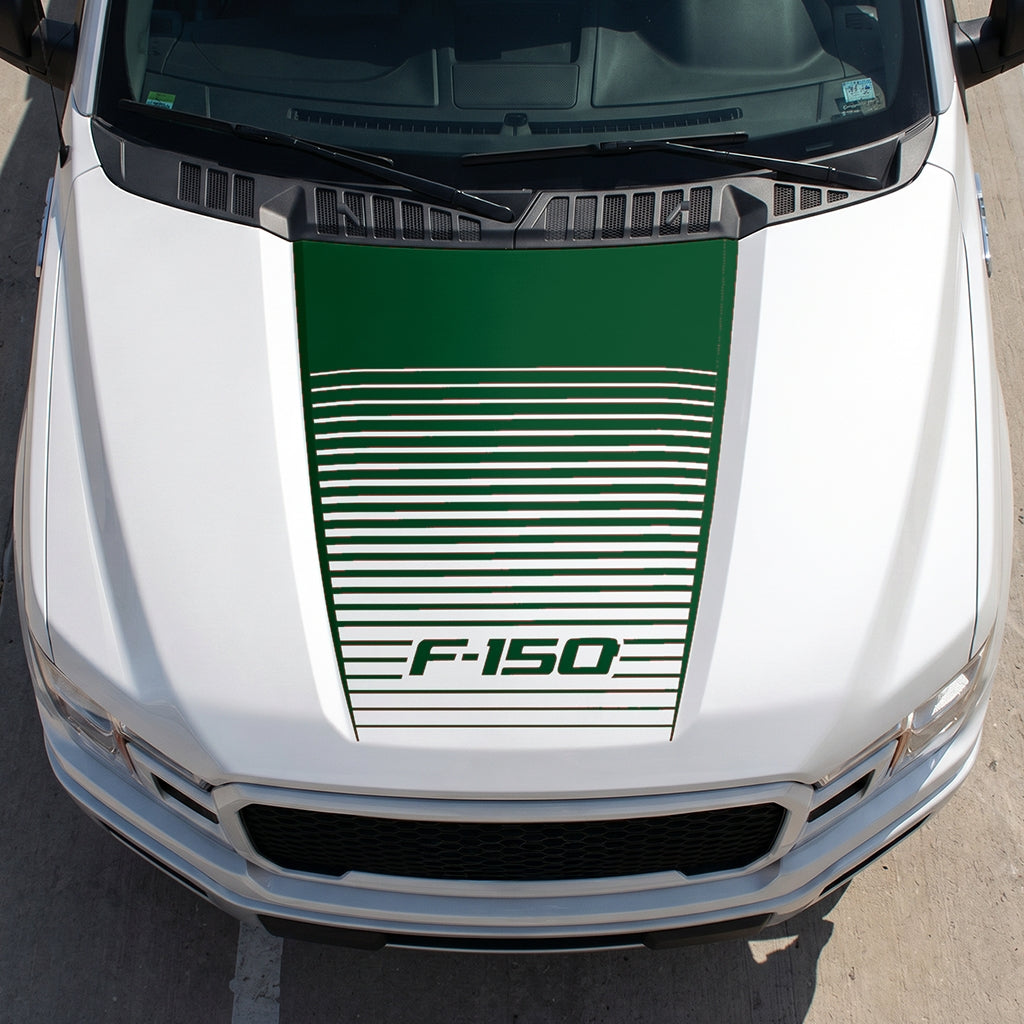 Hood Panel Decal/Sticker - Waves Graphic Decal Graphic Kit - For Ford F-150 2015-2020 - Premium Vinyl